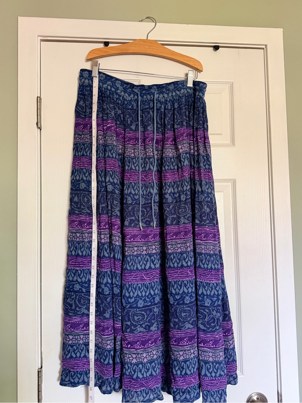 Requirements Blue and Purple Printed Boho Maxi Skirt